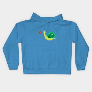 FUNNY SNAIL WITH FLOWER Kids Hoodie